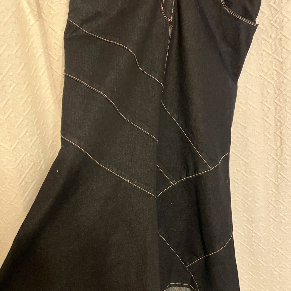 Simon Chang Charcoal Maxi Skirt with Stitch Detail - Picture 2 of 8